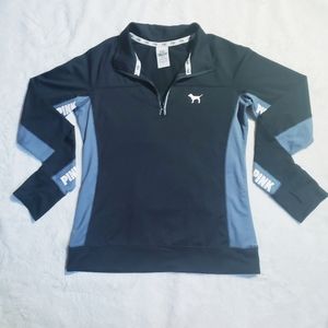 VS Pink Ultimate half zip pull over size medium
